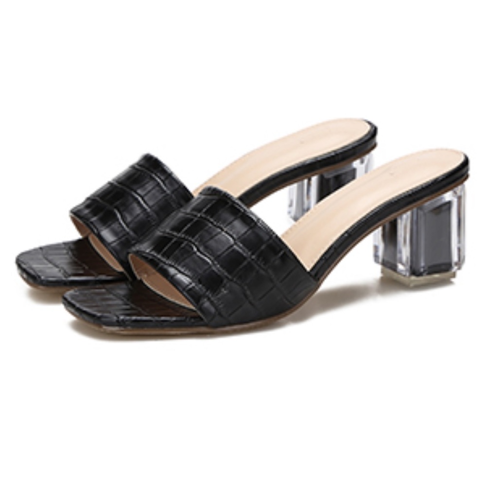Black block heels